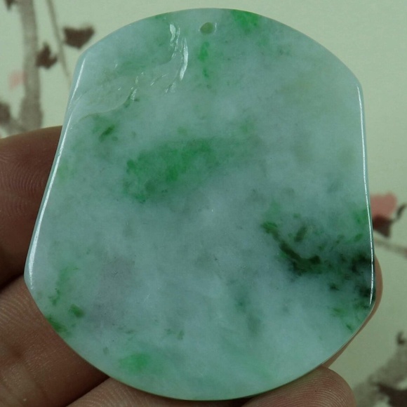 Cert'd Green 100% Natural A Jade jadeite Pendant Landscape Character 山水人物 - Picture 7 of 9